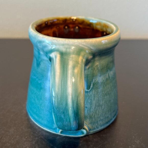 Handcrafted Hand Thrown Drip Glaze Pottery Mug Signed by Artist - Wells - Picture 6 of 10